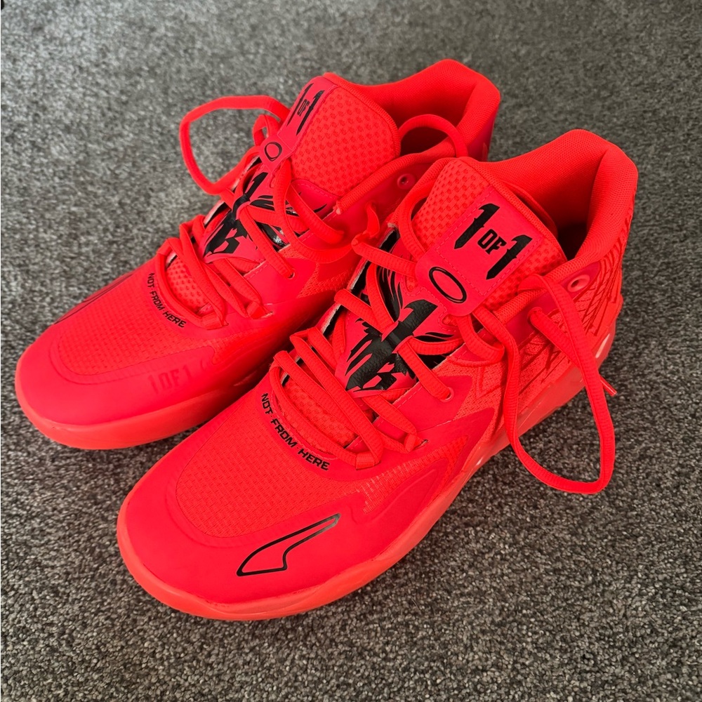 Puma Mens Bright Red Sneakers - Picture 2 of 9